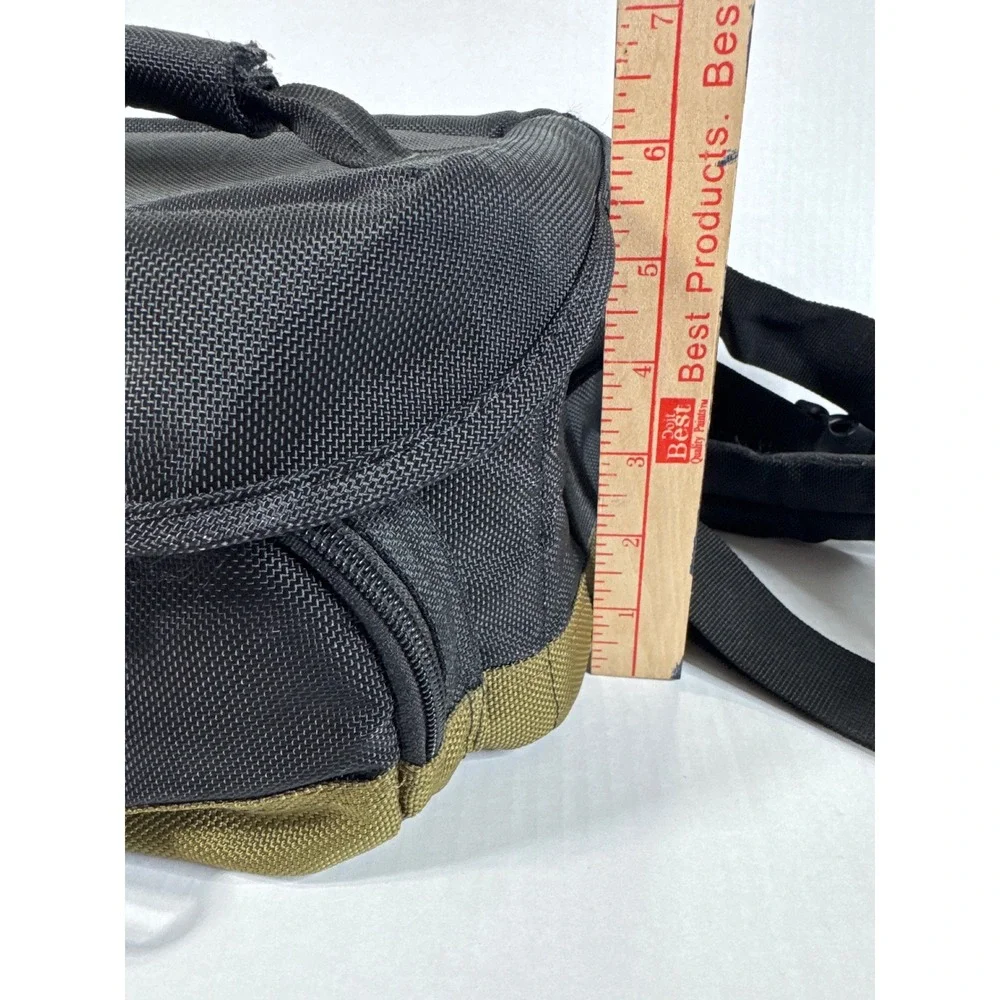 Canon Camera Bag Black Olive Green Nylon Shoulder Case with Padded Dividers